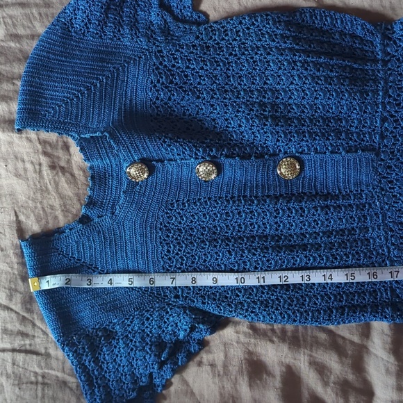 Beautiful royal blue crochet dress - Picture 10 of 11